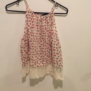 Floral high neck tank top