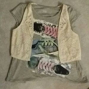 Justice top w/vest girls sz 12