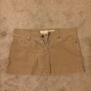 Hollister Tan Corduroy Mini Skirt