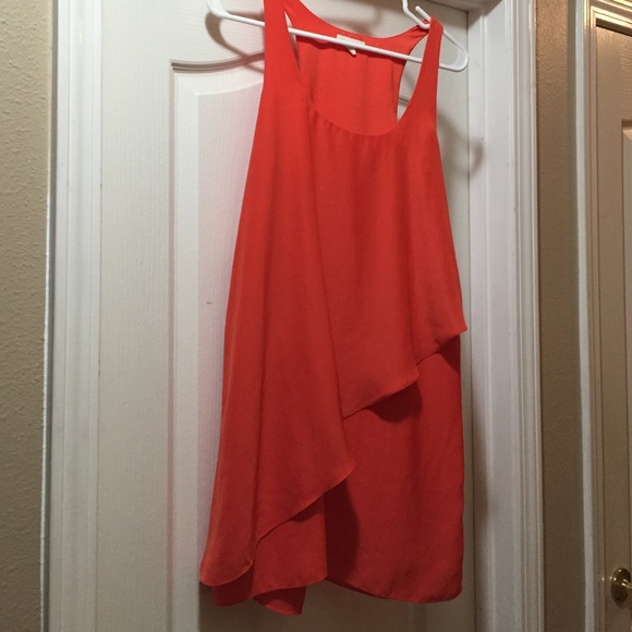 Orange side zipper dress, racer back size m