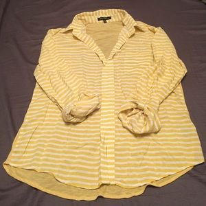 Yellow and White Striped Blouse
