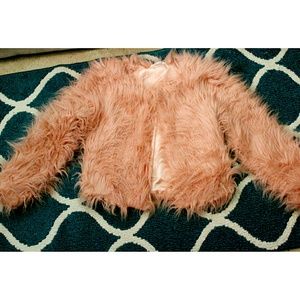 Champagne Pink Faux-Fur Jacket