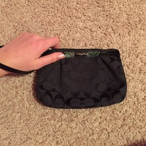 Coach black wristlet