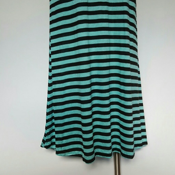 Teal / Black Striped Maxi Skirt - Picture 3 of 3