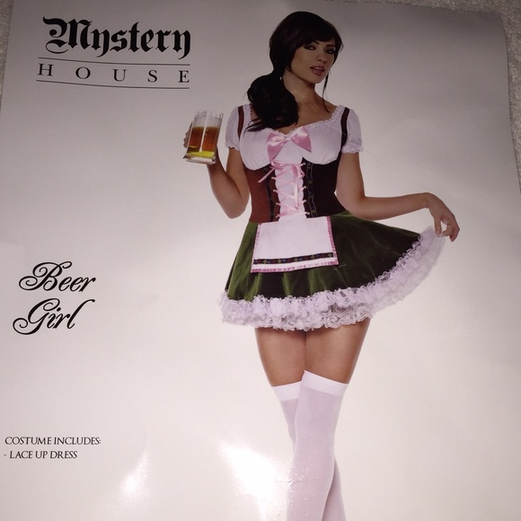 Mystery Girl German Beer Girl Halloween  Costume.