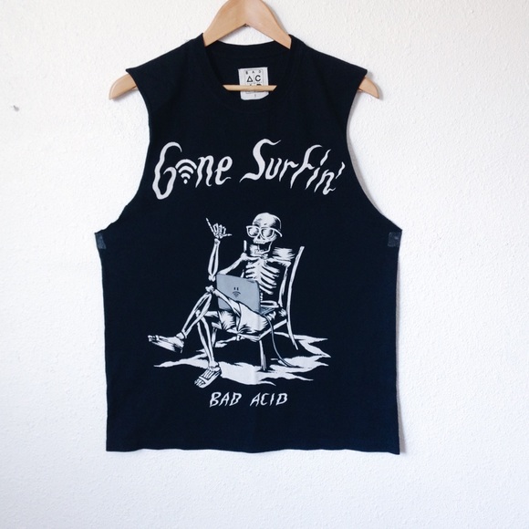 Bad Acid Tops - Bad Acid Sucks Gone Surfin tank