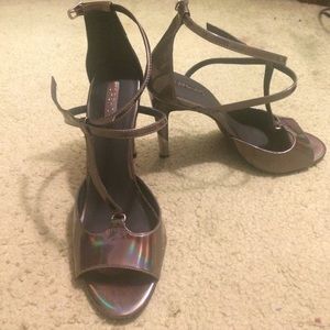 Unworn size 10 Topshop Monochrome metallic heels