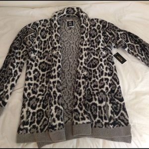 Juicy Couture Gray Cheetah Print Cardigan