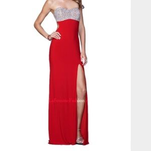 Red La Femme evening gown/prom dress