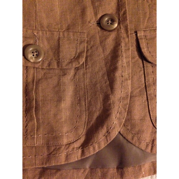 Merona Brown Linen Striped Blazer - Picture 2 of 2