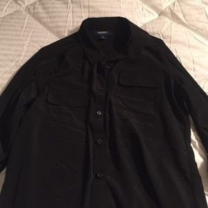 Silk long sleeve button down