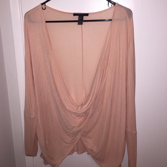 Draped long sleeve top