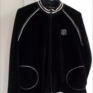 BCBG Max Azria BLACK VELVET Track Jacket CUTE XL