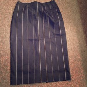 Black pin stripe skirt by Rene Lezard - Sz 34