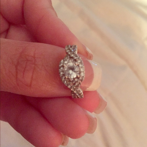 White Safire silver ring