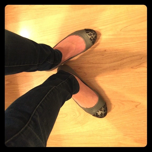 J.Crew Grey Leopard Toe Ballet Flat Size 7