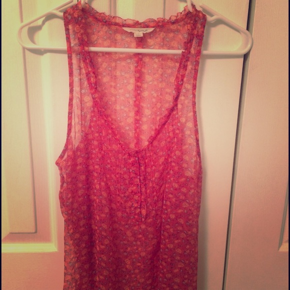 American Eagle Pink floral tank top