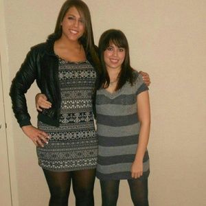 Winter black and white dress