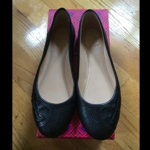 Tory Burch Leather Printed Logo Flats