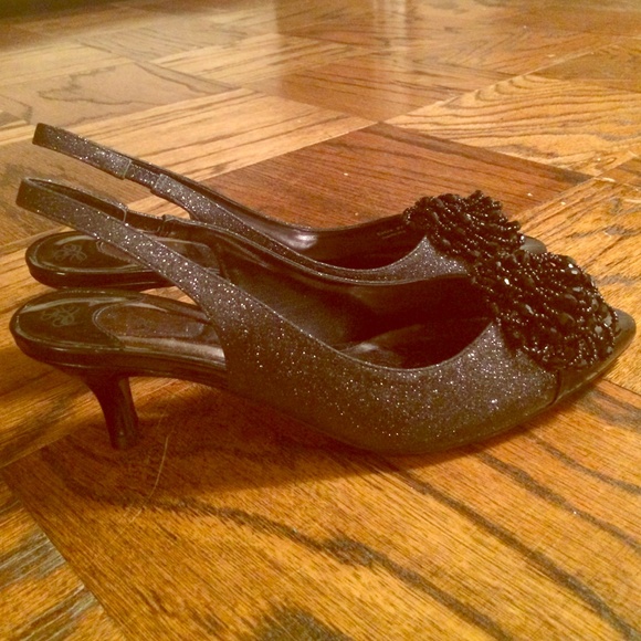 Brand new! Black dressy sling back 2 inch heels