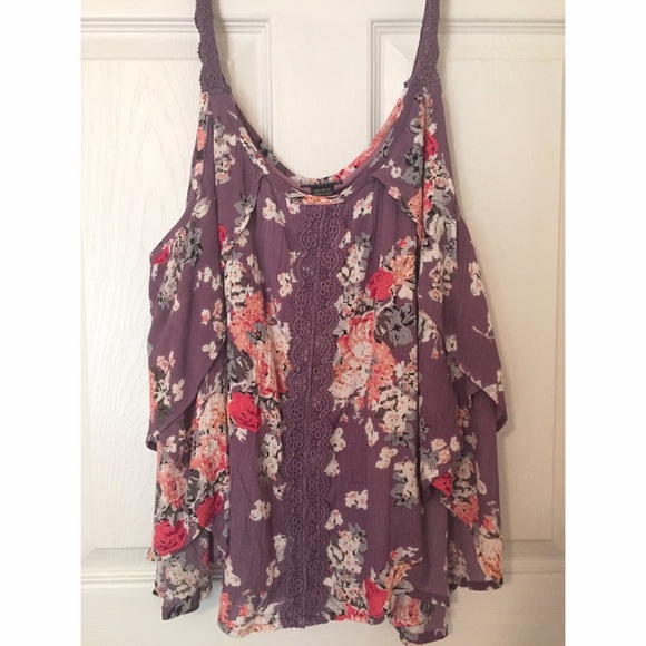 Purple Floral Tank Top