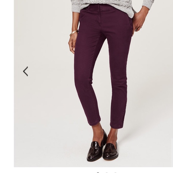 LOFT ultra soft chinos in plum