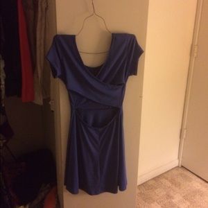 Blue midi, open back dress
