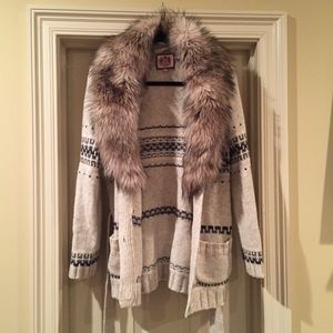 Juicy Couture fur collar sweater!