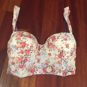 Brand new floral lace bustier crop top