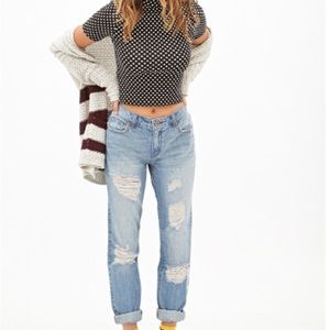 HIGH WAISTED BF JEANS