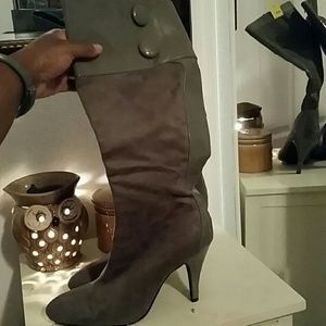 Gray Heeled Boots
