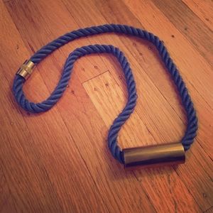 Rope necklace with brass pieces