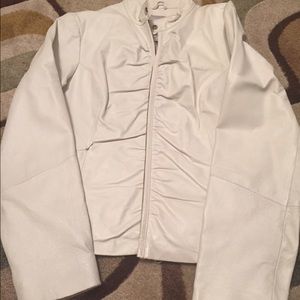 Wilson white leather jacket