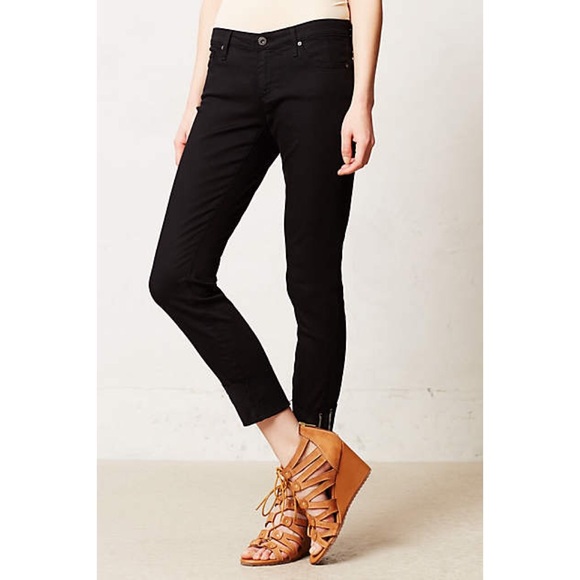 AG Stevie Cuff Petite Black Jeans