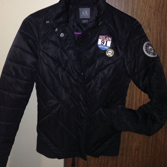 Armani Exchange coat with logo on sleeve