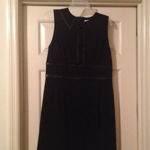 Michael Kors sleeveless 3 faux button black dress