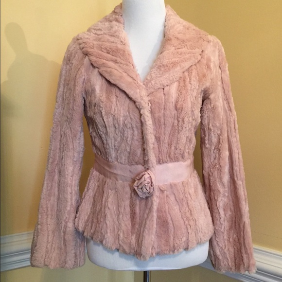 Beth Bowley Faux Fur blush jacket