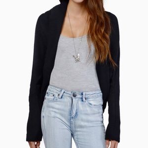 Tobi Cocoon Black open knit cardigan sweater