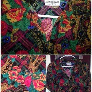 Vintage 80s Paisley Floral Blouse