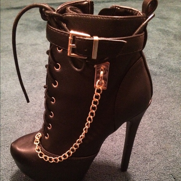 Faux leather ankle boots