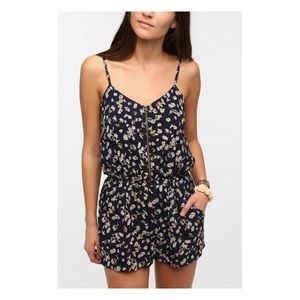 UO navy blue floral romper Lucca Couture