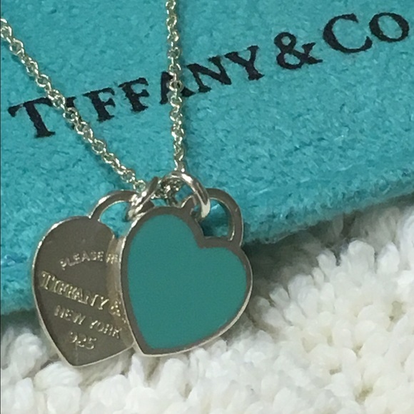😊SOLD😊 Tiffany Double Heart Tag Pendant