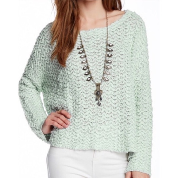 🚨24 HR SALE🚨Free People Heavy Knit Mint Sweater