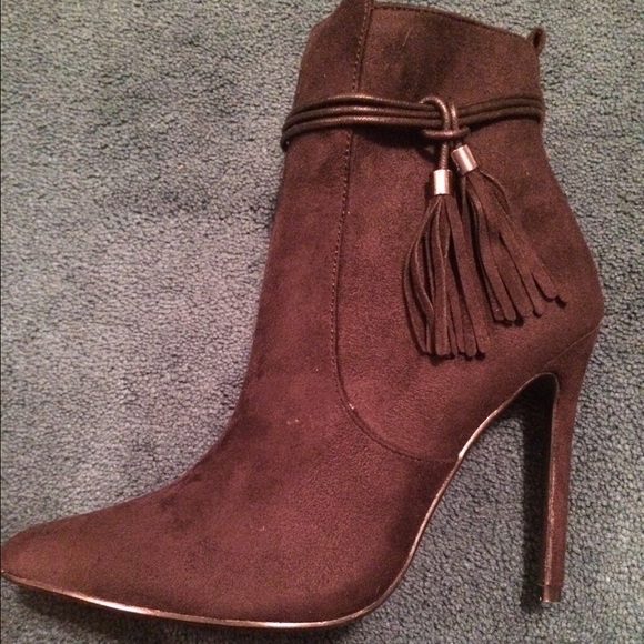 Faux suede ankle boots