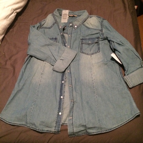 Denim Button Up Blouse