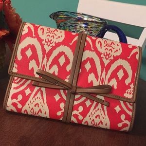 Stella & Dot Bring It Jewelry Roll in Red Ikat