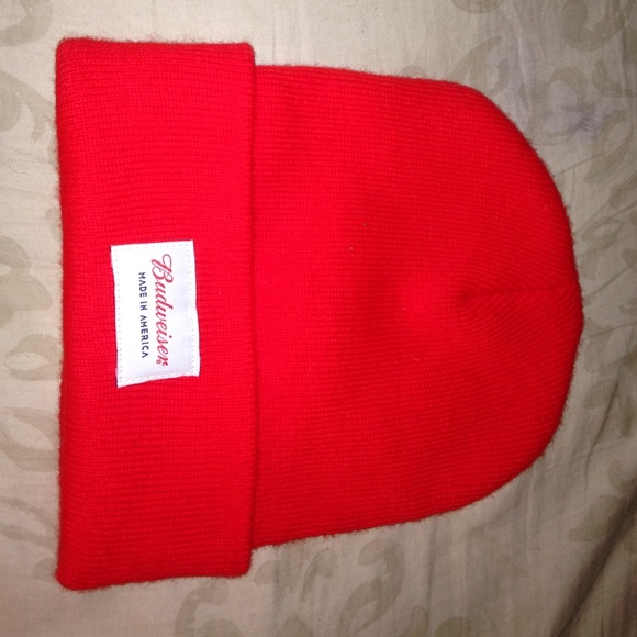 Red Busweiser beanie