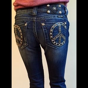 Miss Me Jeans Denim Boot Flare Dark Distressed 27