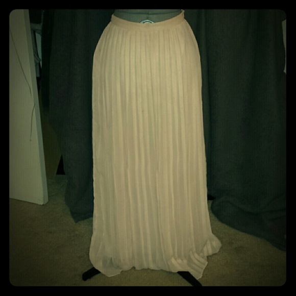 Sparkle and Fade Pink sheer pleated maxi skirt