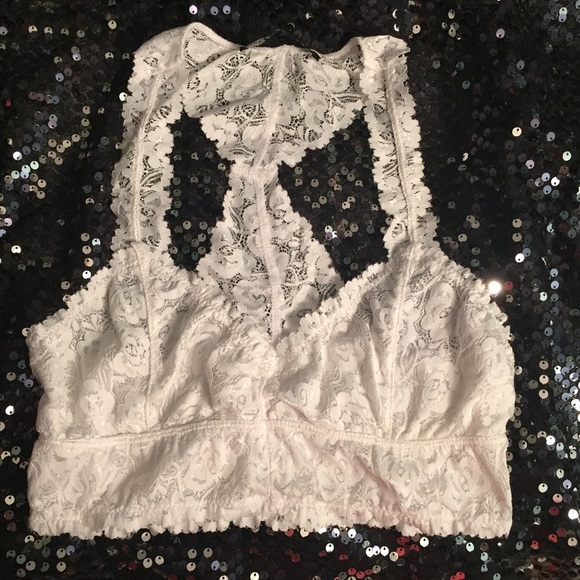 NEW!!! White Racerback Lace Bralette